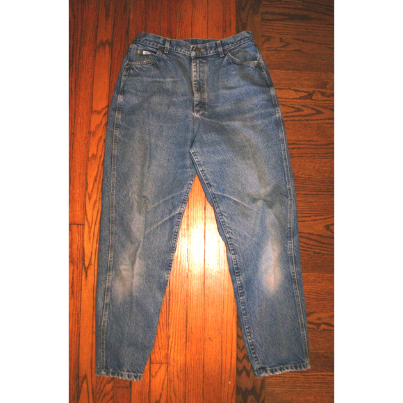 VINTAGE 90s Lee SZ 16 Med (30Wx29L) Vintage Tapered Mom High Rise Blue Jeans USA - Picture 1 of 12